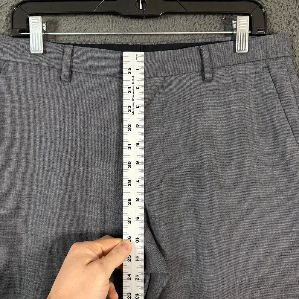 J Crew Dress Pants Mens 32x34 Gray Ludlow Slim Fit Four Season Wool Stretch